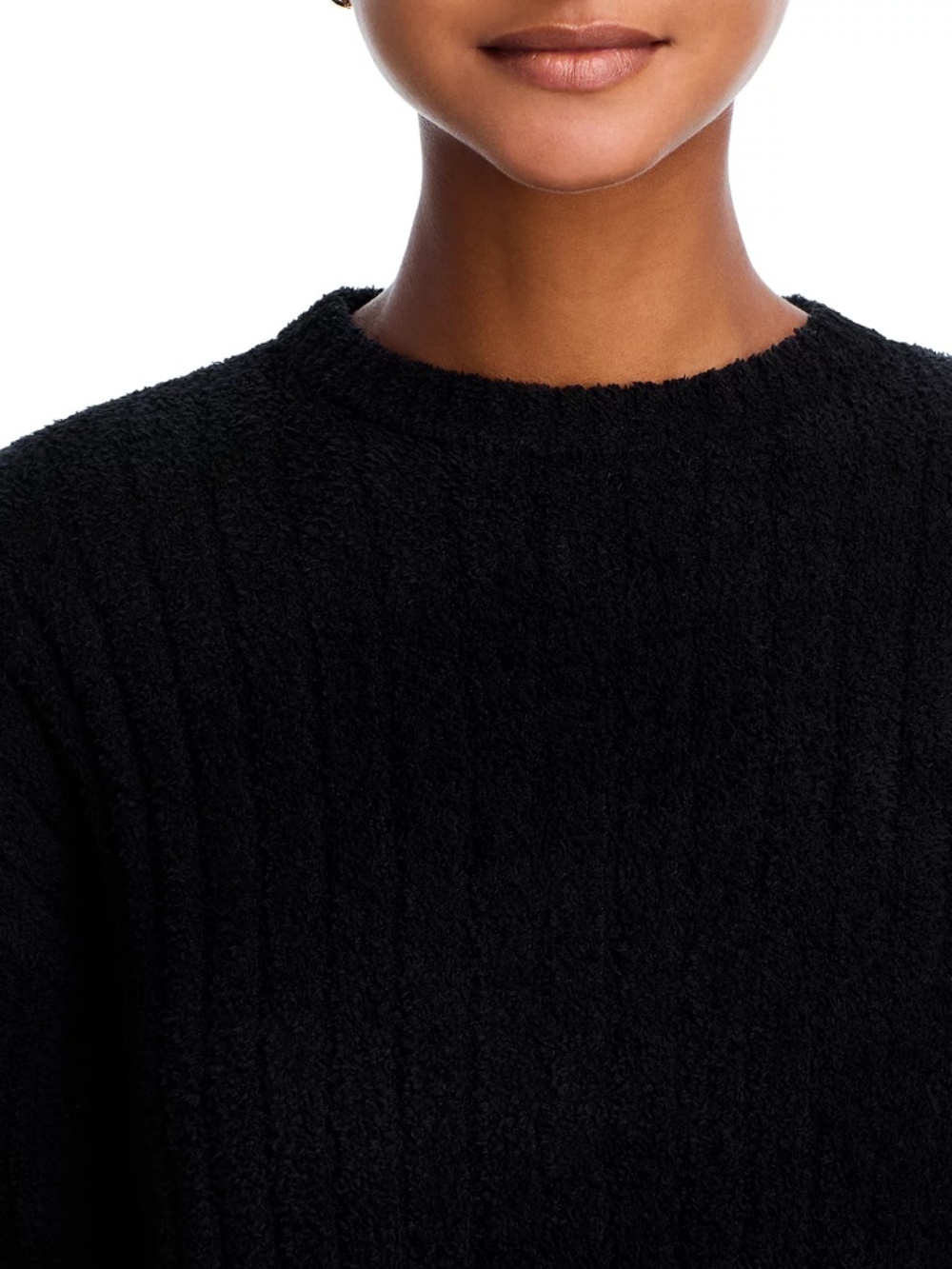 UGG® Riz Ribbed Sweatshirt Sweater Black Small - Picture 3 of 4